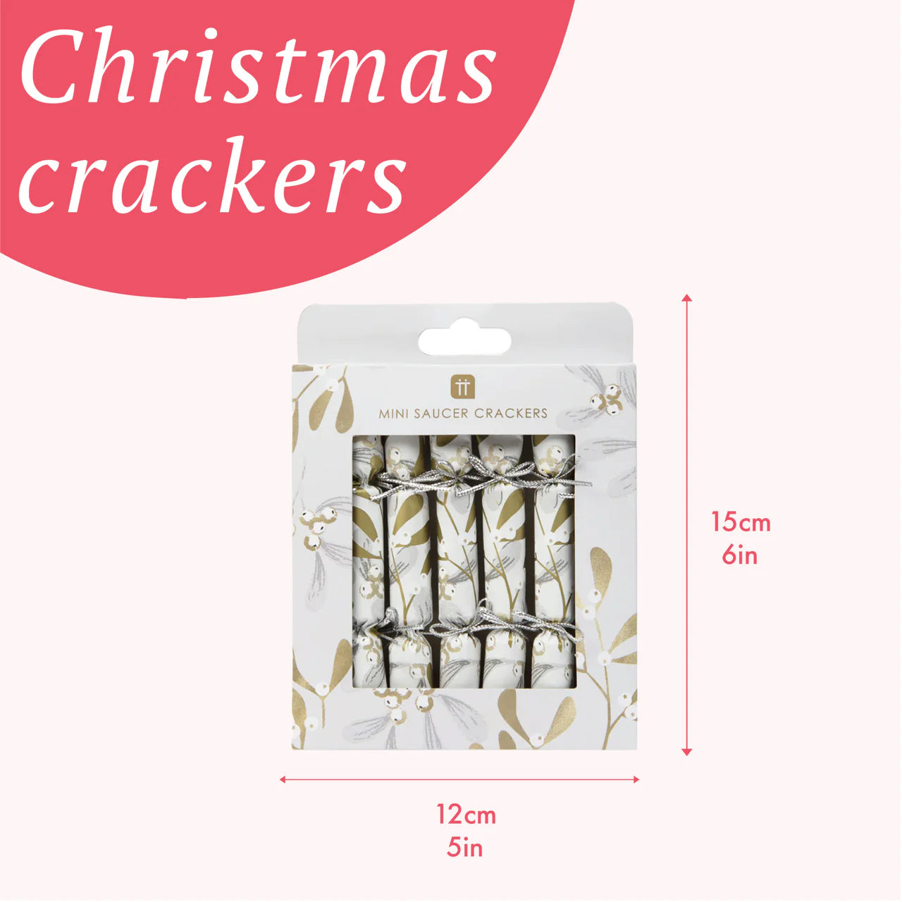 Talking Tables Botanical Mistletoe Christmas Saucer Crackers