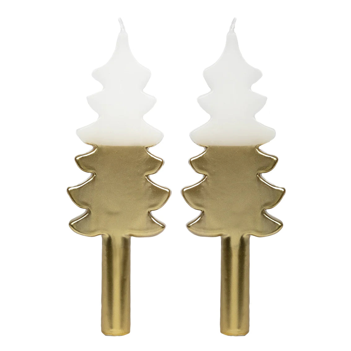 Talking Tables White & Gold Tree Shaped Candles - 2 Pack