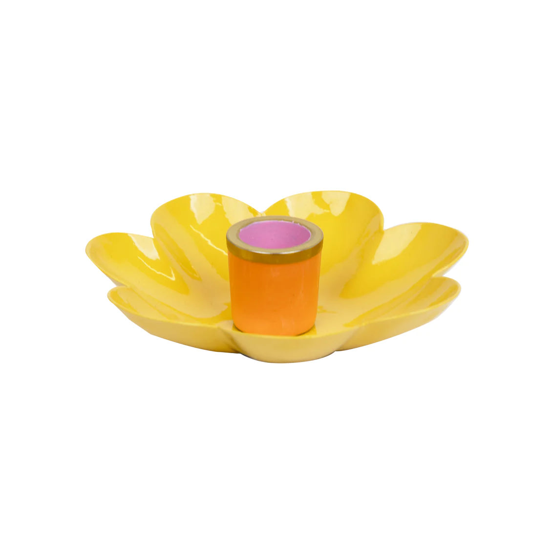 Talking Tables Coloured Enamel Flower Shaped Candle Holders, Available in 3 Colours