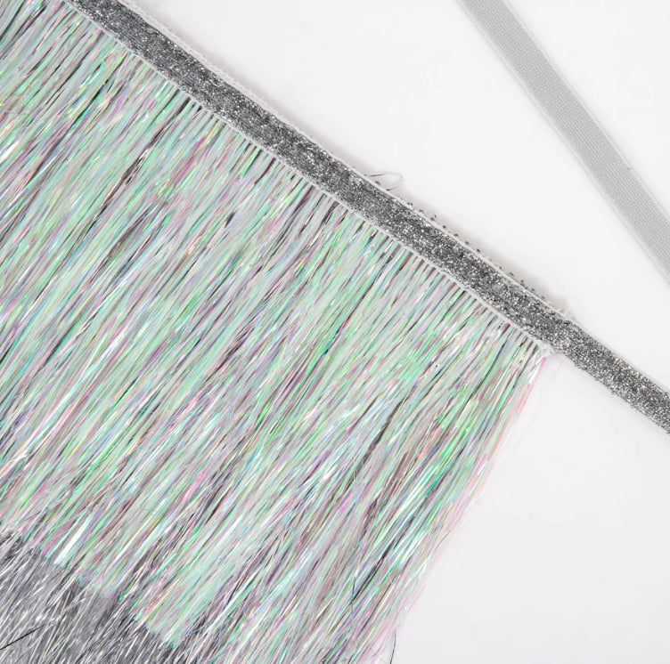 Meri Meri Silver Iridescent Tinsel Fringe Garland