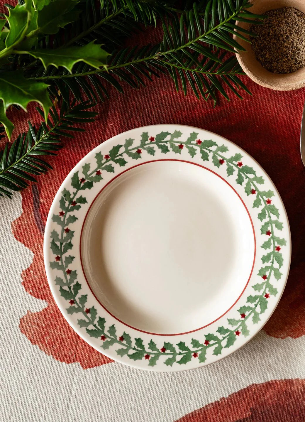 Emma Bridgewater New Tiny Holly Small Side Plate, 6.5 Inch
