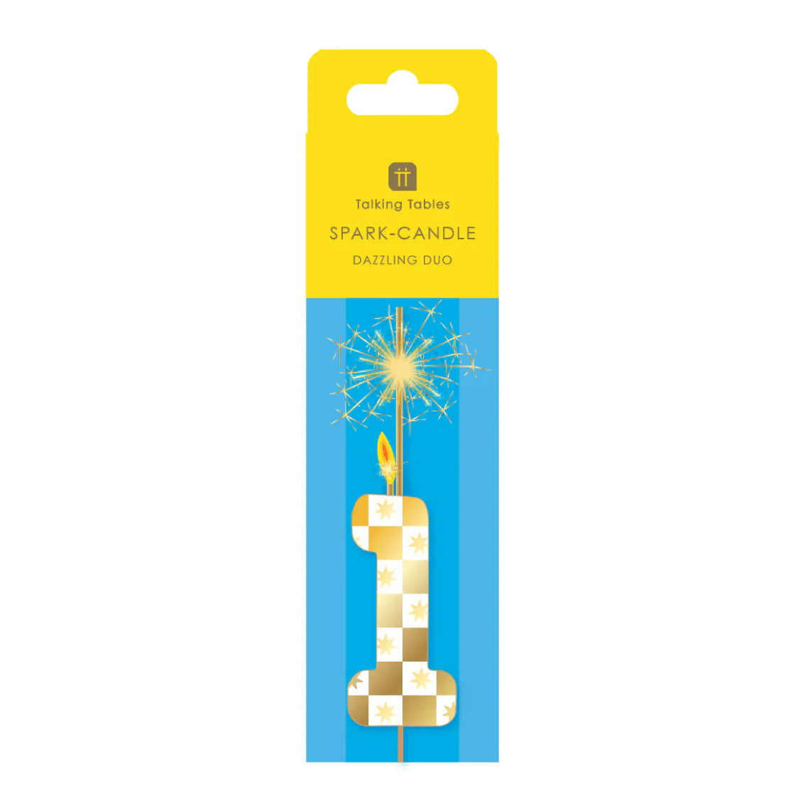 Talking Tables Gold Number Sparkler Duo Birthday Candle 0-9