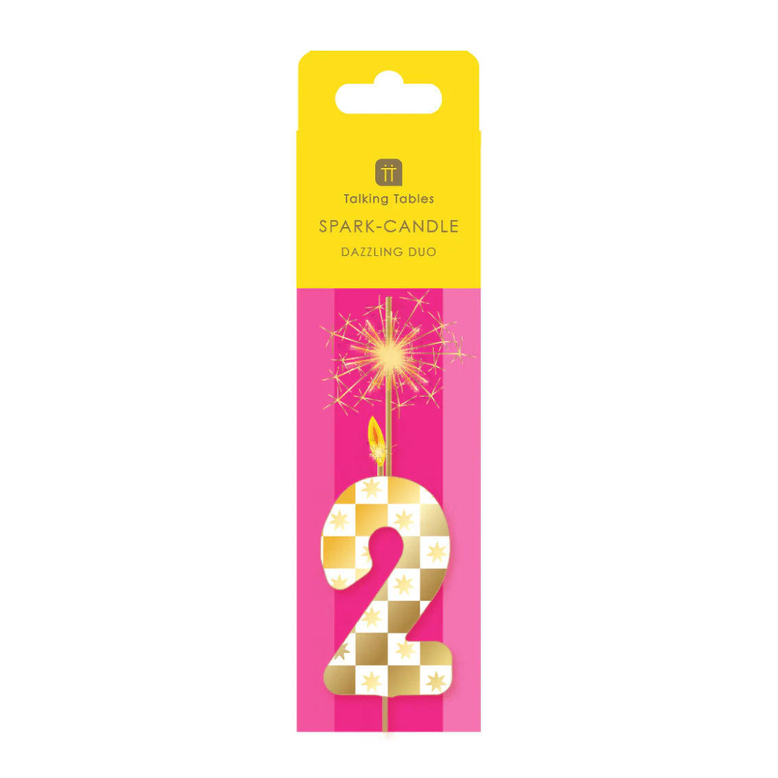Talking Tables Gold Number Sparkler Duo Birthday Candle 0-9