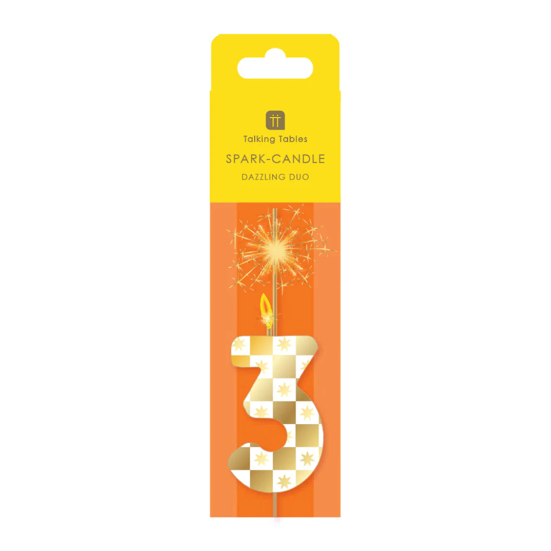 Talking Tables Gold Number Sparkler Duo Birthday Candle 0-9
