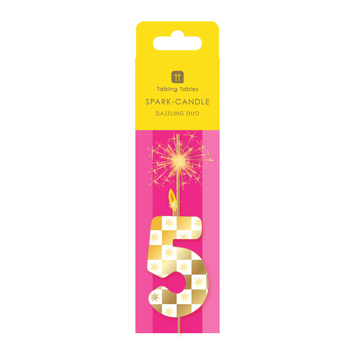 Talking Tables Gold Number Sparkler Duo Birthday Candle 0-9