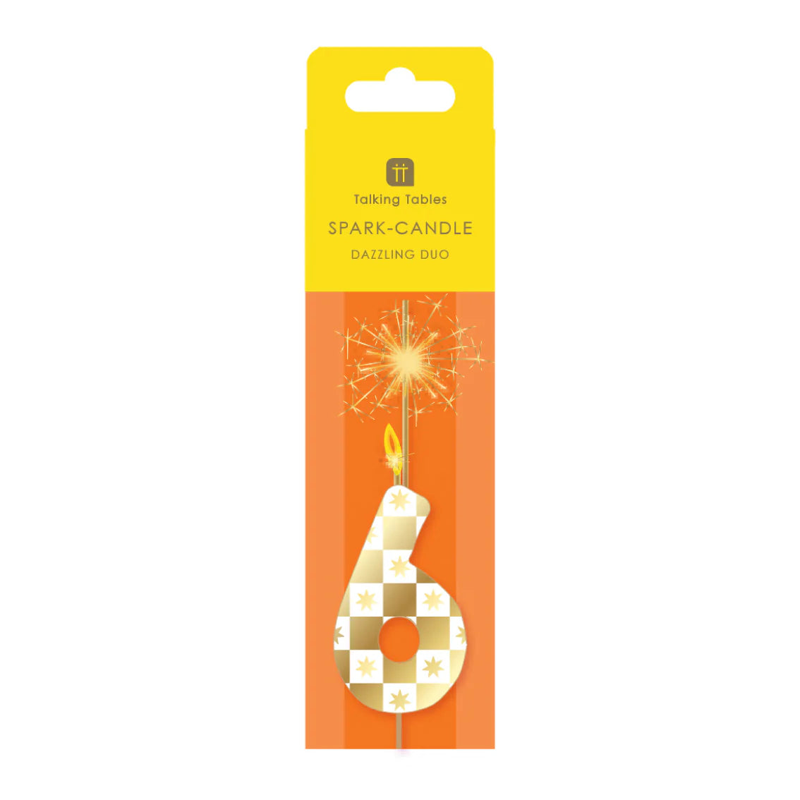 Talking Tables Gold Number Sparkler Duo Birthday Candle 0-9