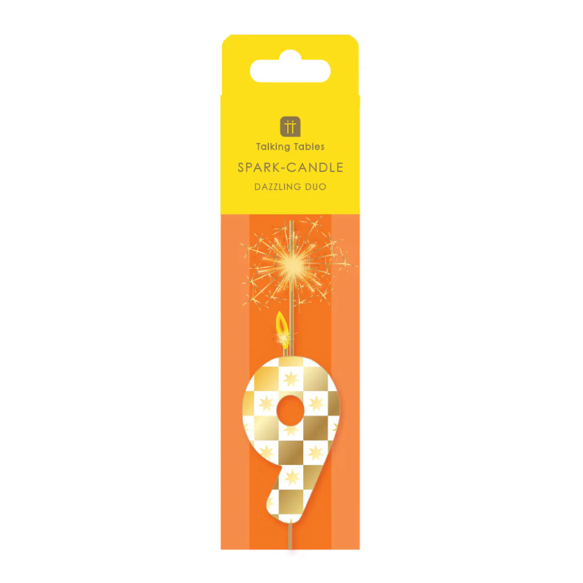Talking Tables Gold Number Sparkler Duo Birthday Candle 0-9