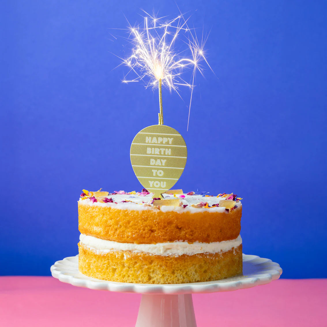 Talking Tables Gold Balloon Birthday Block Sparkler Candles