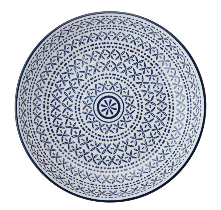 Mikasa Blue Mediterranean Stoneware Bowl, 900ml, 21 x 5cm