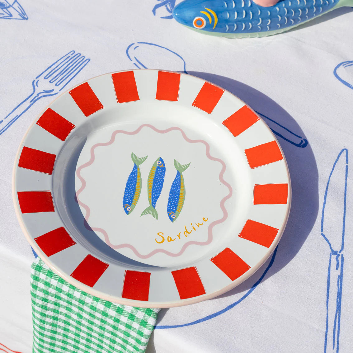 Talking Tables NEW Bon Appetit Fish Enamel Plate - 25cm