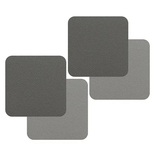 Freeform 2-Tone Grey Flexi Faux Leather Coasters Set of 4