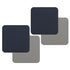 Freeform Navy and Grey Flexi Faux Leather Coasters Set of 4