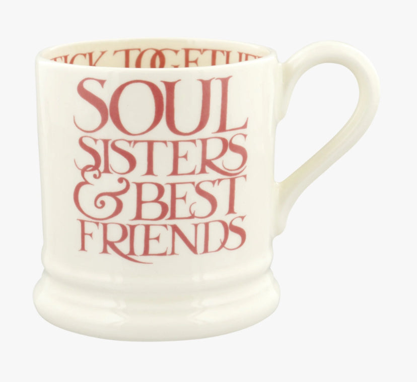 Emma Bridgewater Pink Toast Soul Sisters 1/2 Pint Mug