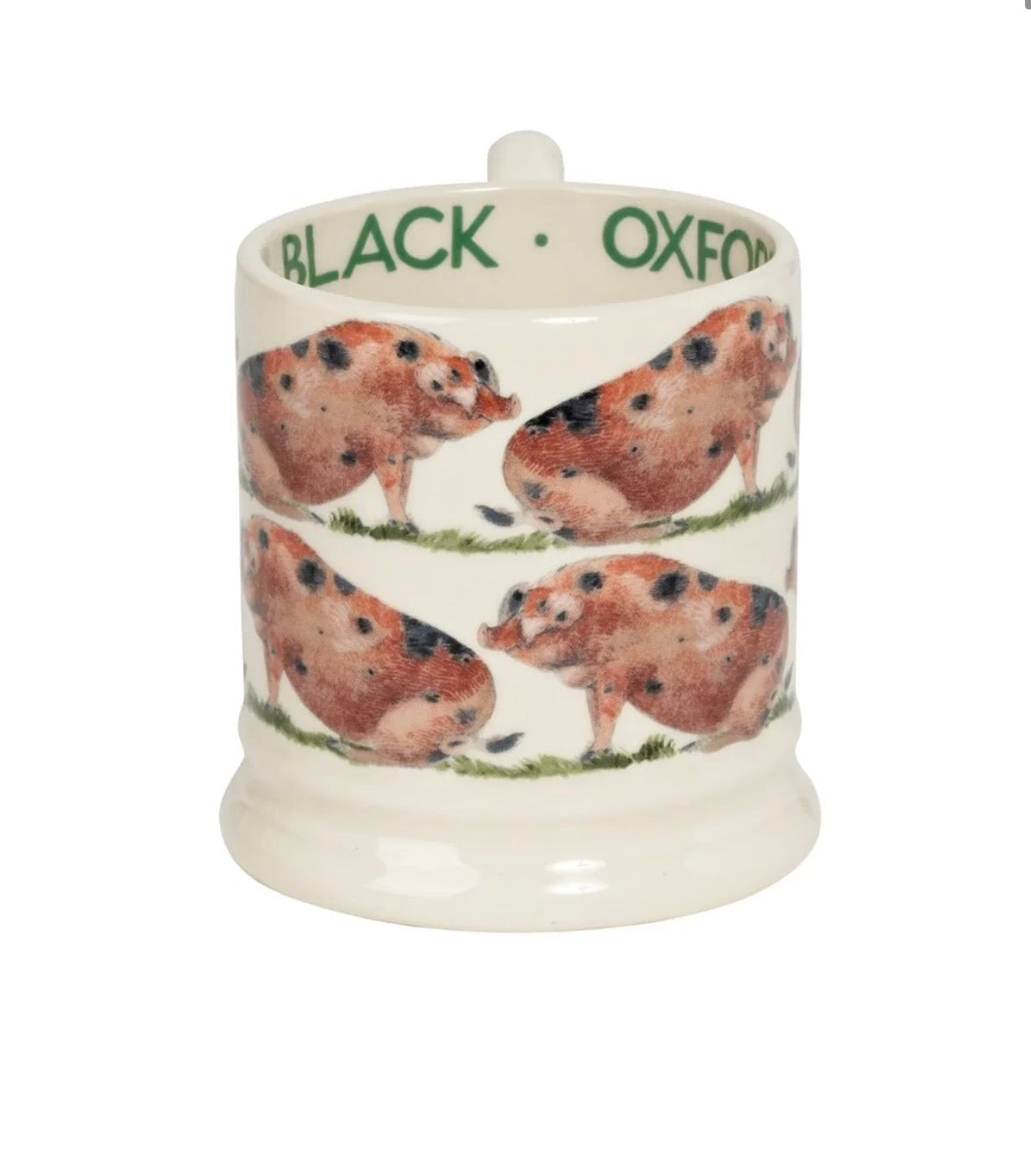 Emma Bridgewater New Oxfordshire Sandy & Black Pig 1/2 Pint Mug