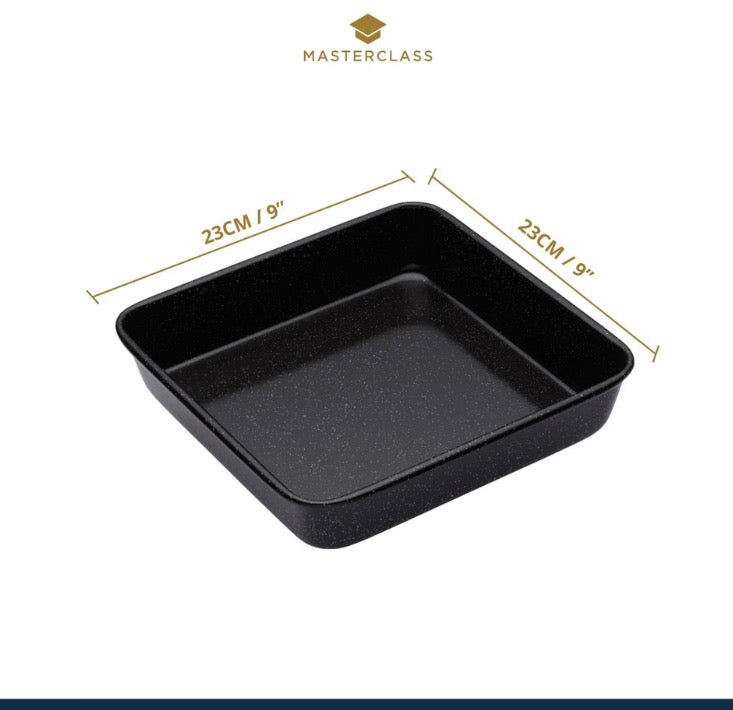 MasterClass Vitreous Enamel Square Pan, 23cm x 4cm