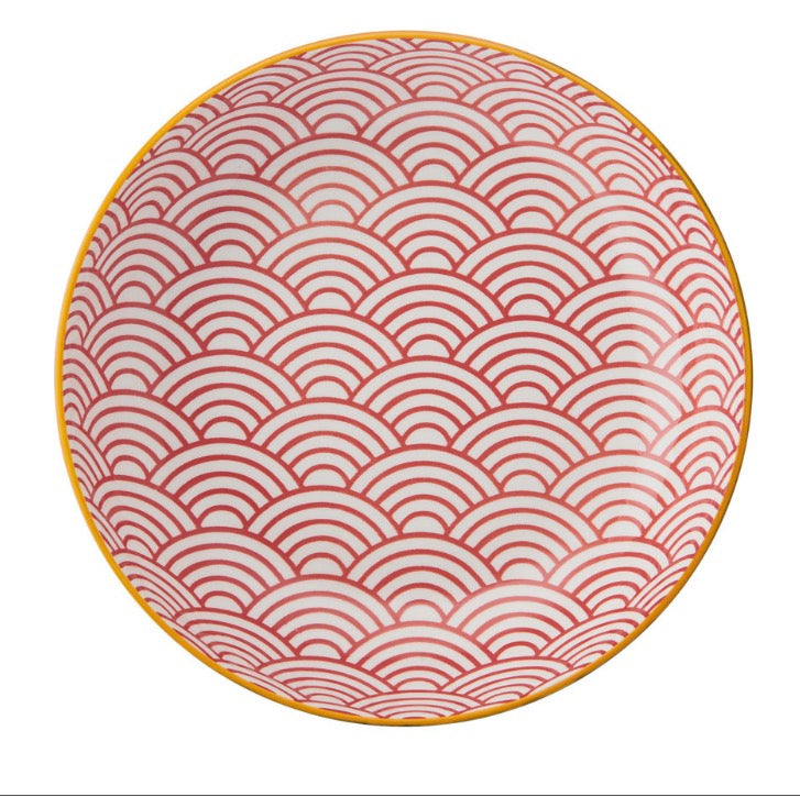 Mikasa Red and Blue Arc Stoneware Bowl, 900ml, 21 x 5cm