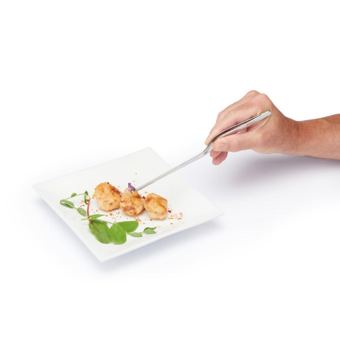MasterClass Stainless Steel 21cm Curved Plating Tongs