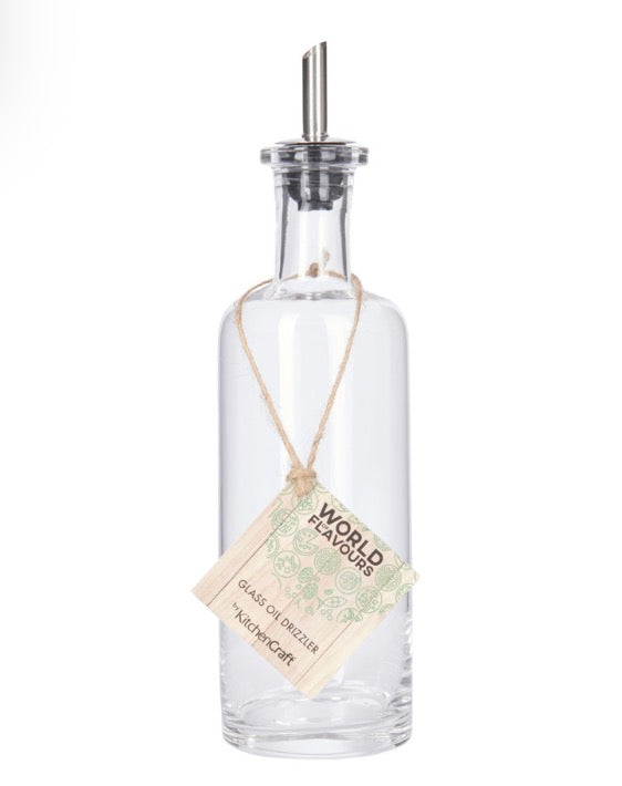 KitchenCraft World of Flavours Italian Glass Oil & Vinegar Bottle 450ml