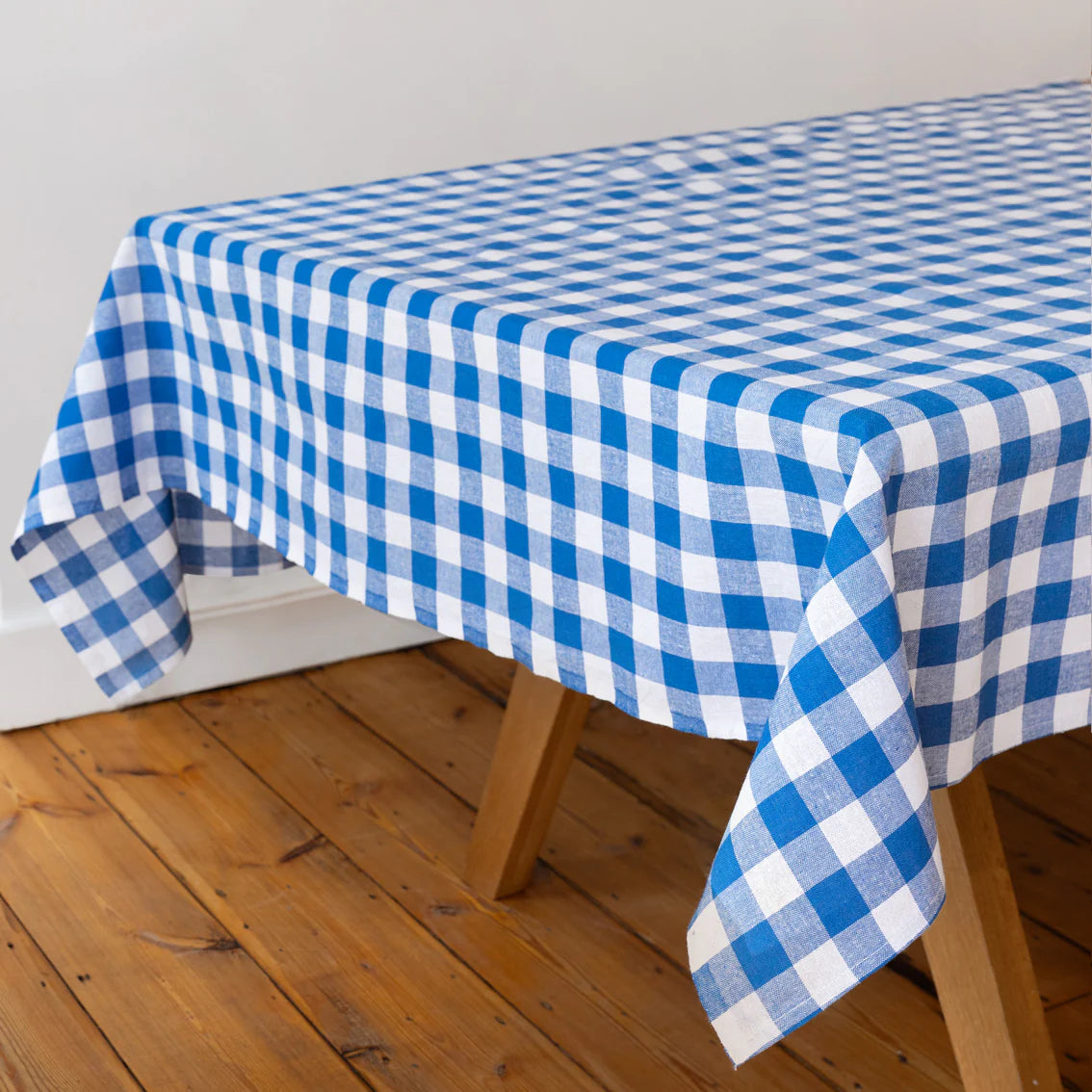 Talking Tables Bon Appetit Blue & White Fabric Gingham Tablecloth