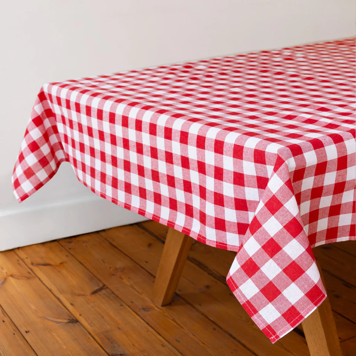 Talking Tables Bon Appetit Red & White Fabric Gingham Tablecloth
