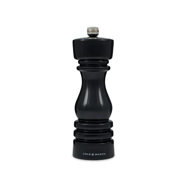 Cole & Mason London 180mm Salt Mill In Black Gloss Wood