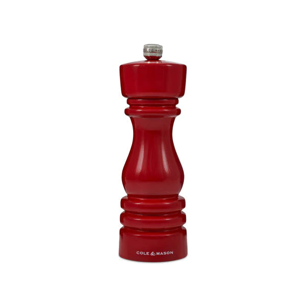 Cole & Mason London 180mm Salt Mill In Red Gloss Wood