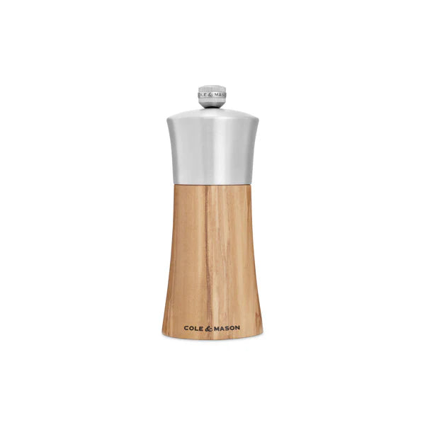 Cole & Mason Bromley Mill in Olive Wood & Stainless Steel Finish 150mm (Available in Salt and Pepper)
