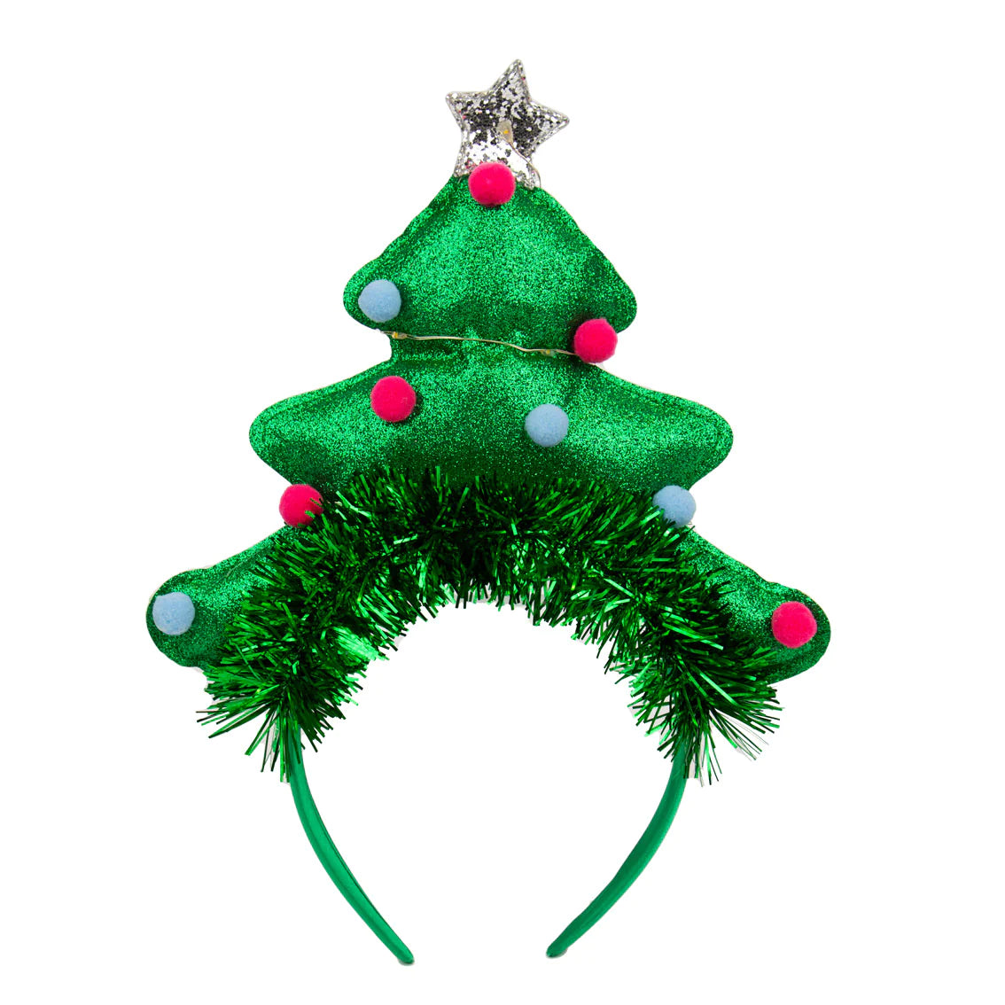 Talking Tables Green LED Christmas Tree Headband