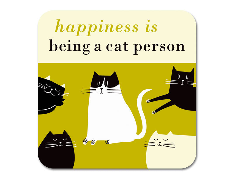 Repeat Repeat New Happiness Cat Person Coaster Olive