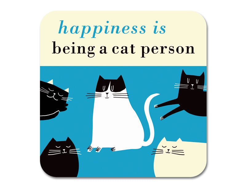 Repeat Repeat New Happiness Cat Person Coaster Turquoise