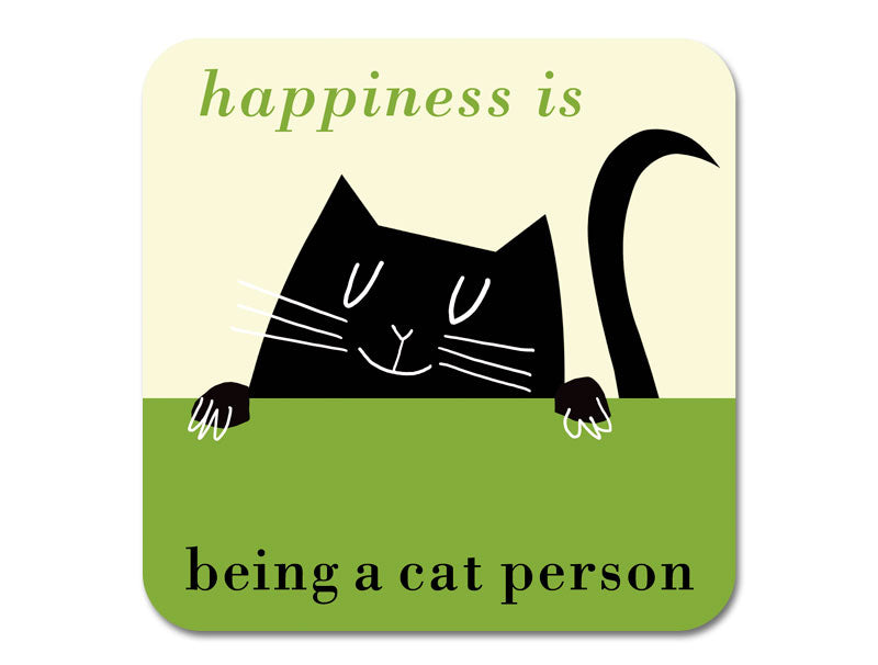 Repeat Repeat New Happiness Peeping Cat Coaster Green