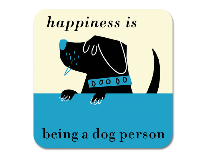 Repeat Repeat Happiness Peeping Dog Coaster Turquoise