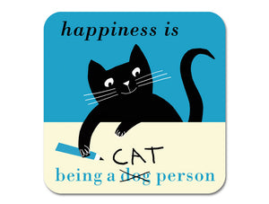 Repeat Repeat Happiness Pencil Cat Coaster Turquoise