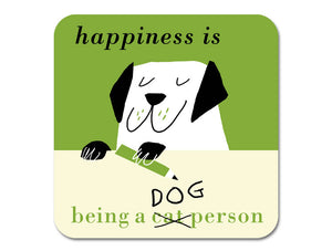Repeat Repeat Happiness Pencil Dog Coaster Green