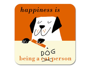 Repeat Repeat Happiness Pencil Dog Coaster Orange