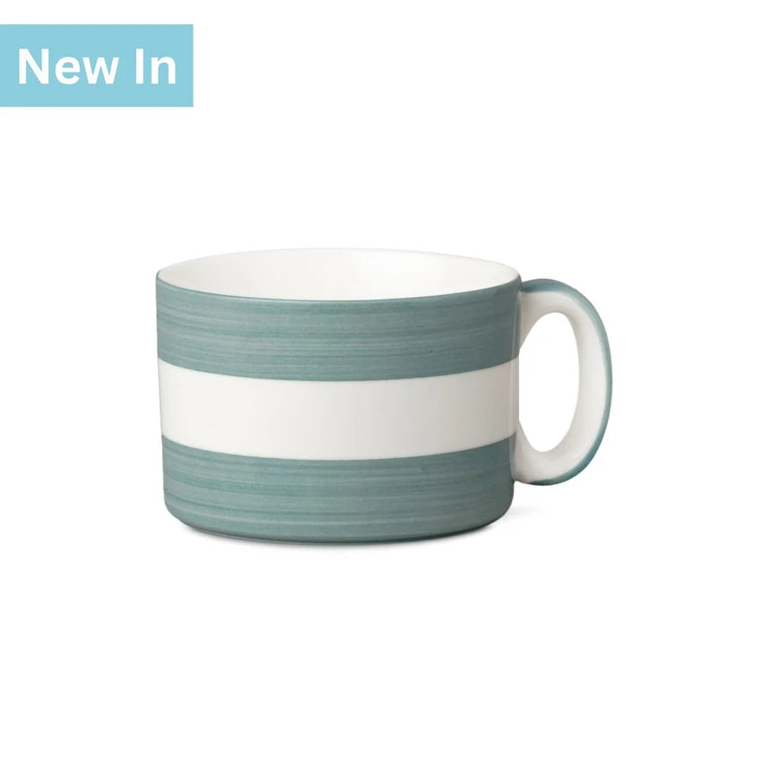 WM BARTLEET & SONS Wide Mug, Hand Decorated, Stripe (Available in 8 Colours)