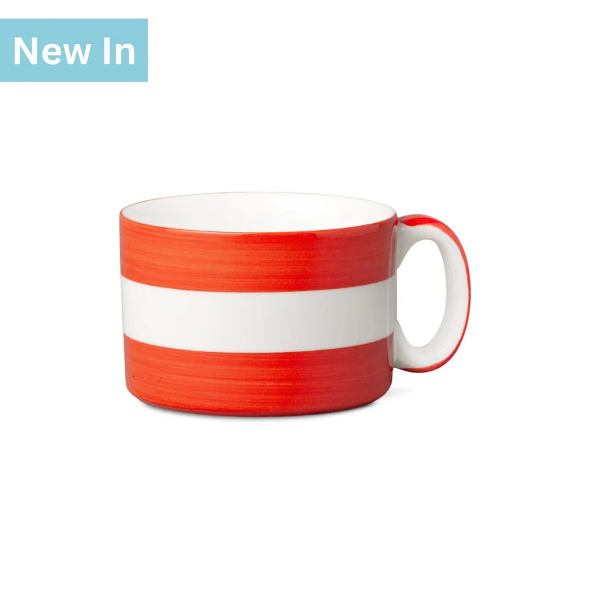 WM BARTLEET & SONS Wide Mug, Hand Decorated, Stripe (Available in 8 Colours)