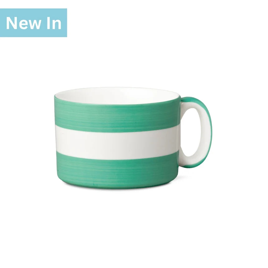 WM BARTLEET & SONS Wide Mug, Hand Decorated, Stripe (Available in 8 Colours)