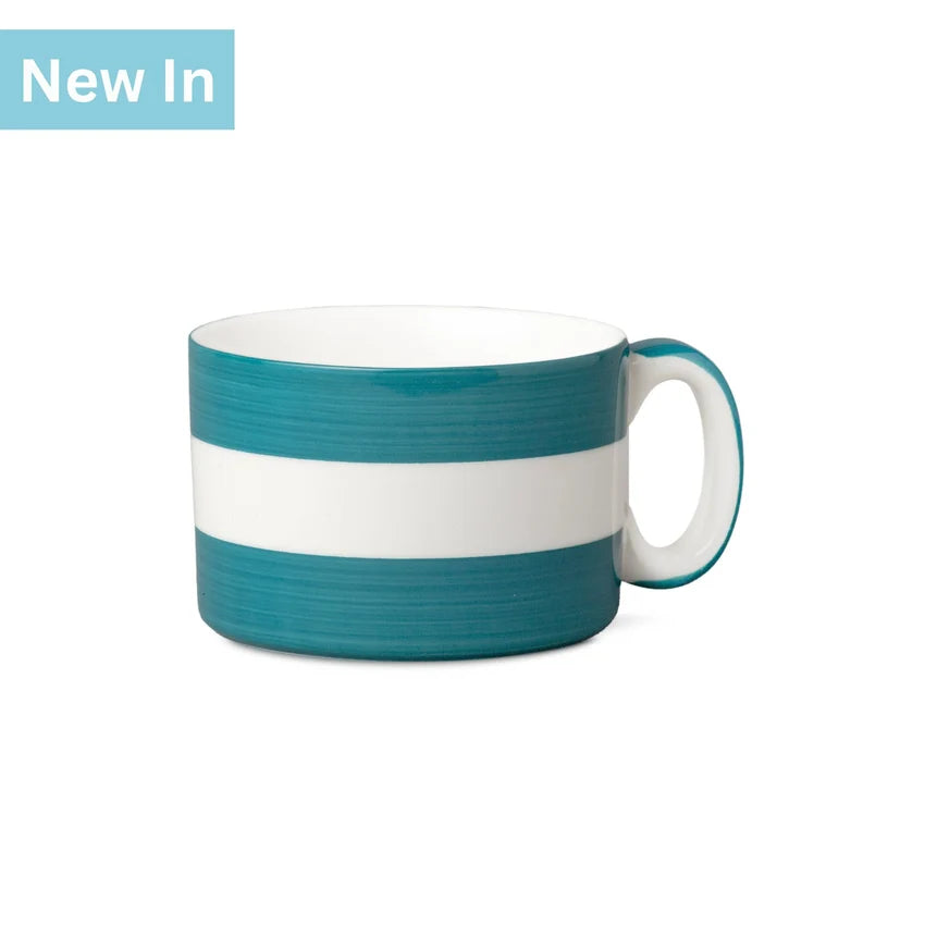 WM BARTLEET & SONS Wide Mug, Hand Decorated, Stripe (Available in 8 Colours)