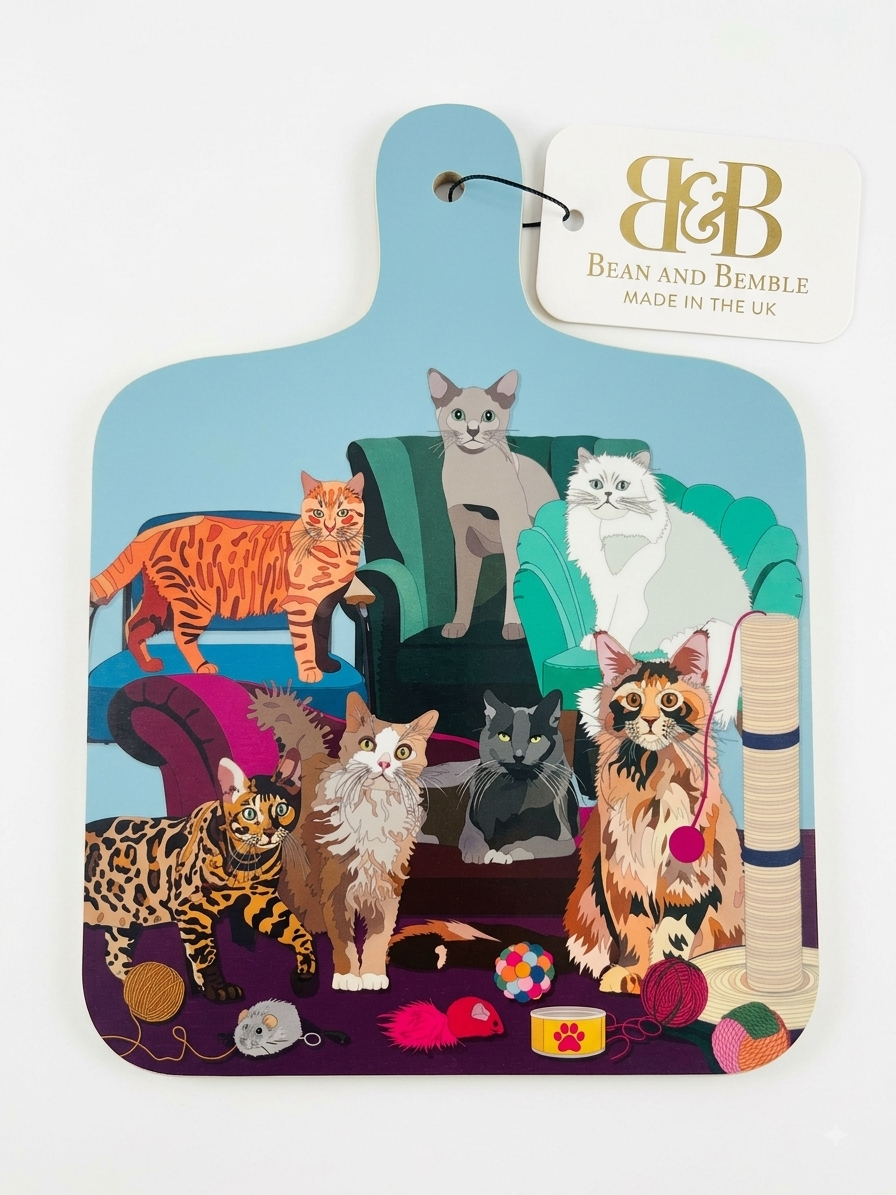 Bean & Bemble New Mini Chopping Board Whiskers
