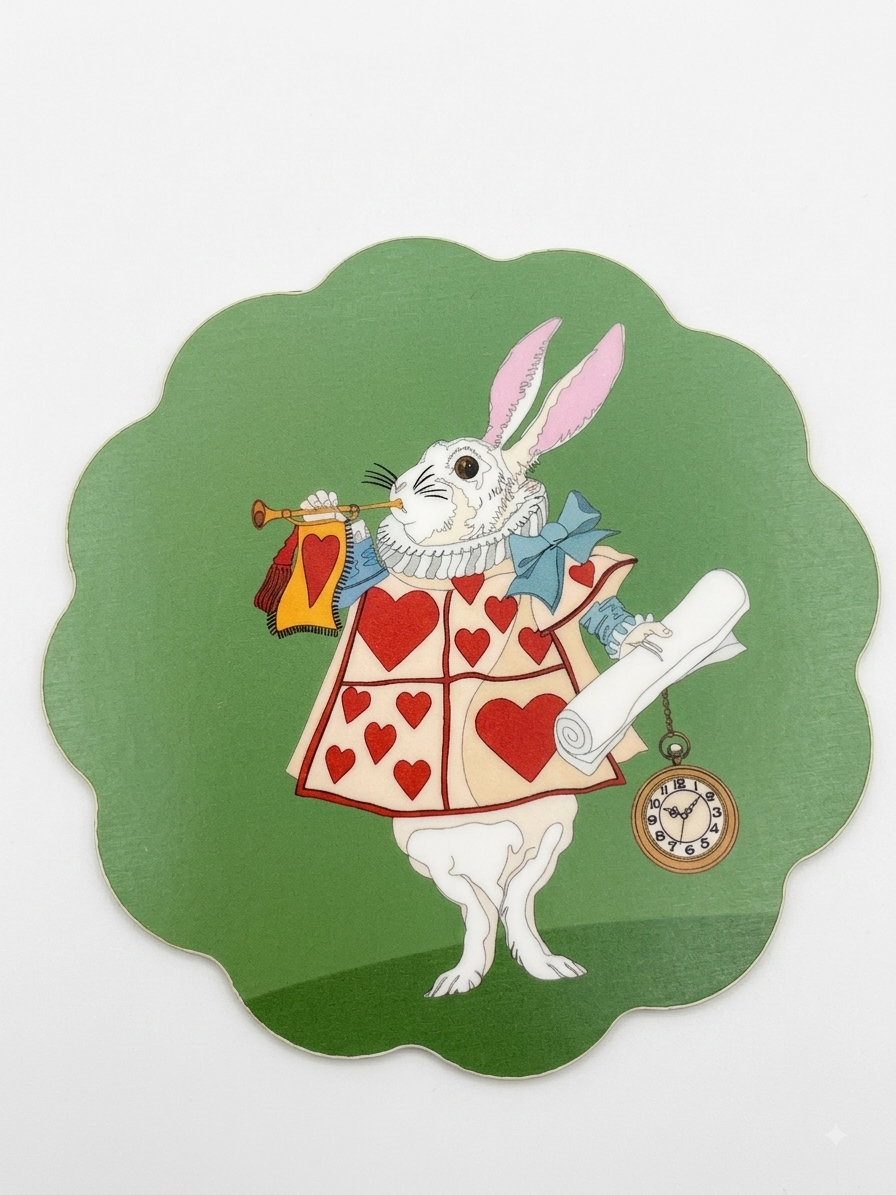 Bean & Bemble New Scallop Coaster, White Rabbit