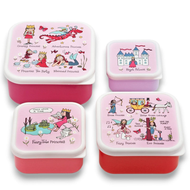 Tyrell Katz Set of 4 Princess Snack Boxes for Kids