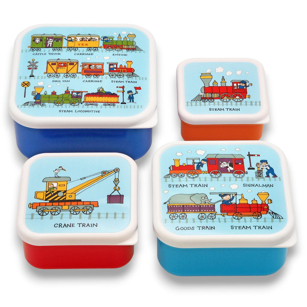 Tyrrell Katz Set of 4 Trains Snack Boxes for Kids