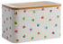 Beau & Elliot Confetti Bread Bin 15L bamboo lid with integrated handle and chopping board on reverse of lid