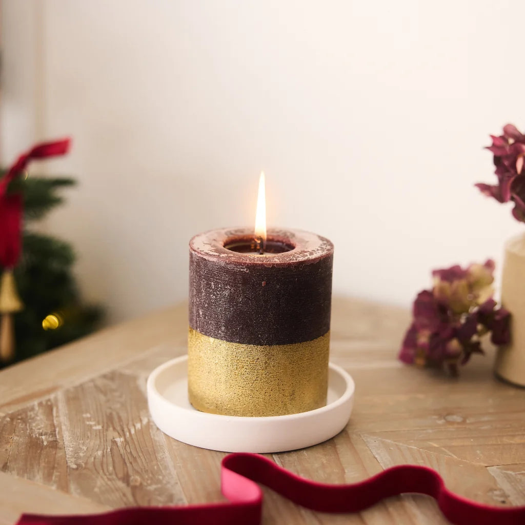 St Eval Sacred Forest Gold-Dipped Pillar Candle