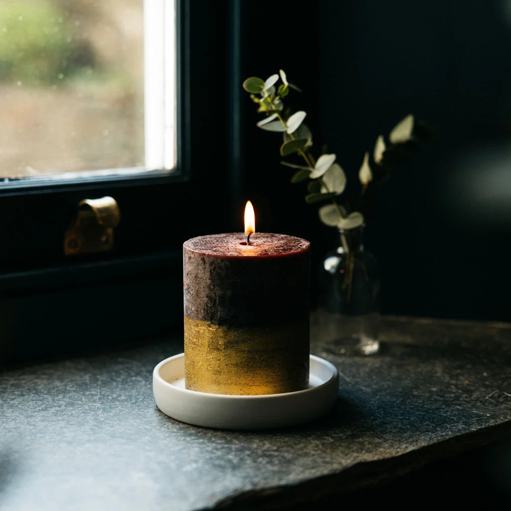 St Eval Sacred Forest Gold-Dipped Pillar Candle