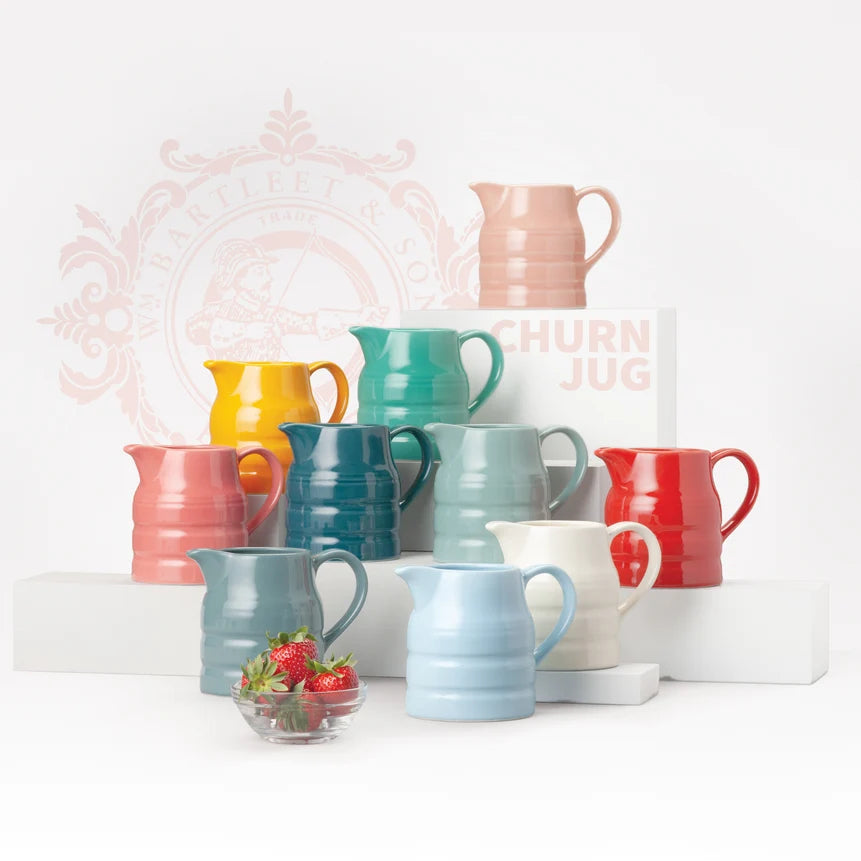 WM BARTLEET & SONS Churn Jug, Hand Decorated, 1 Pint (Available in 10 colours)