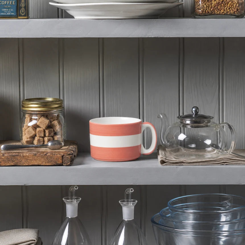 WM BARTLEET & SONS Wide Mug, Hand Decorated, Stripe (Available in 8 Colours)