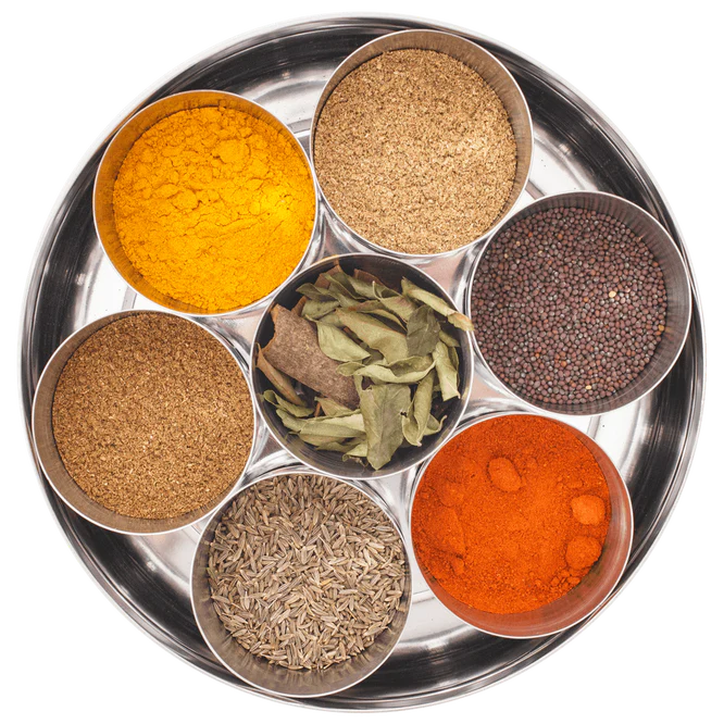 Spice Kitchen Indian Spice Tin 9 Spices & Blends, Silk Sari Gift Wrap