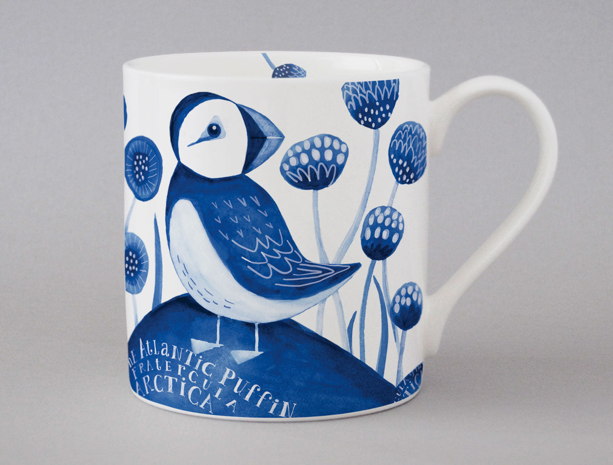 Indigo Collection Fine Bone China Mugs | 4 Bird Designs by Repeat Repeat 350ml